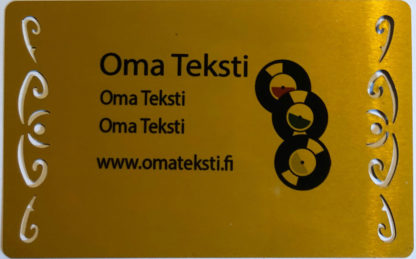 ALUMIINI KÄYNTIKORTTI (KULTA)